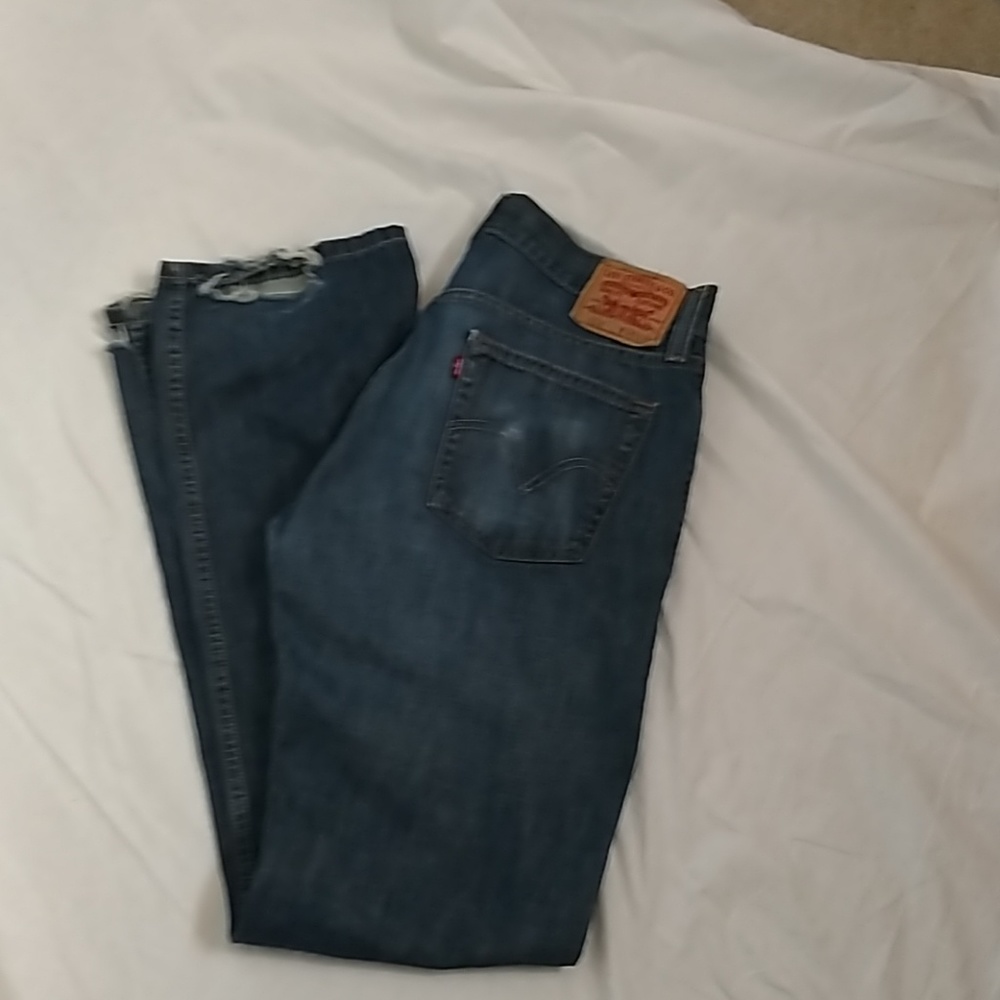 Levis distressed jeans.